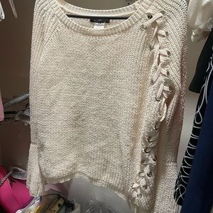 NWT Cream flare sleeve knit sweater
